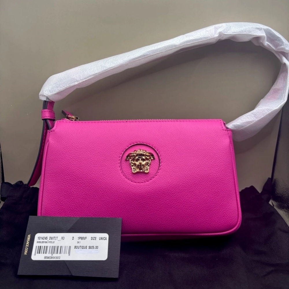 Versace Fuchsia Shoulder Bag with Gold Medusa$925 Retail Brand new ready